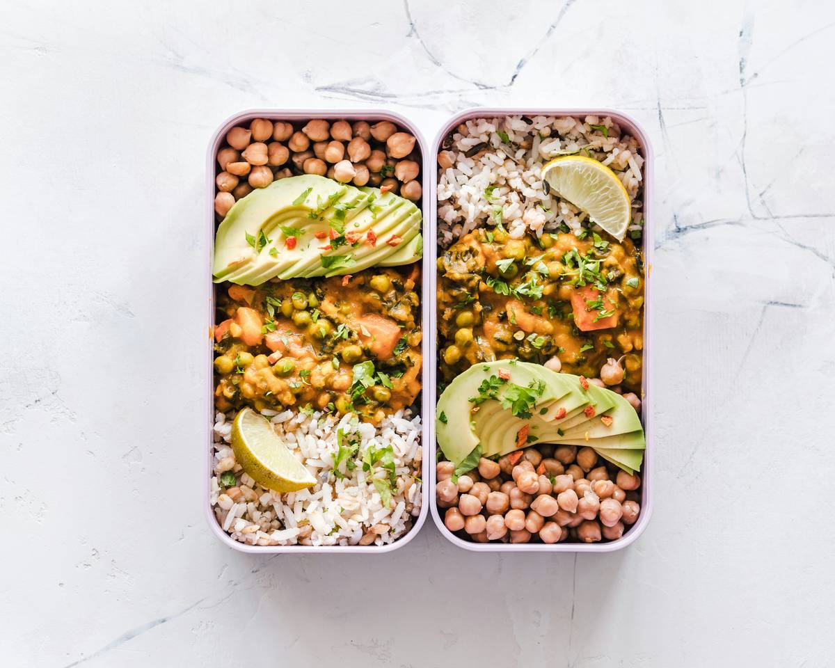 vegetarian meal prep frozen idea that showcases colorful pre-portioned freezer packs