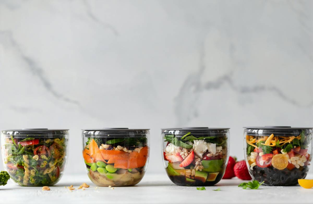 freezer organization of high protein batch components in labeled containers